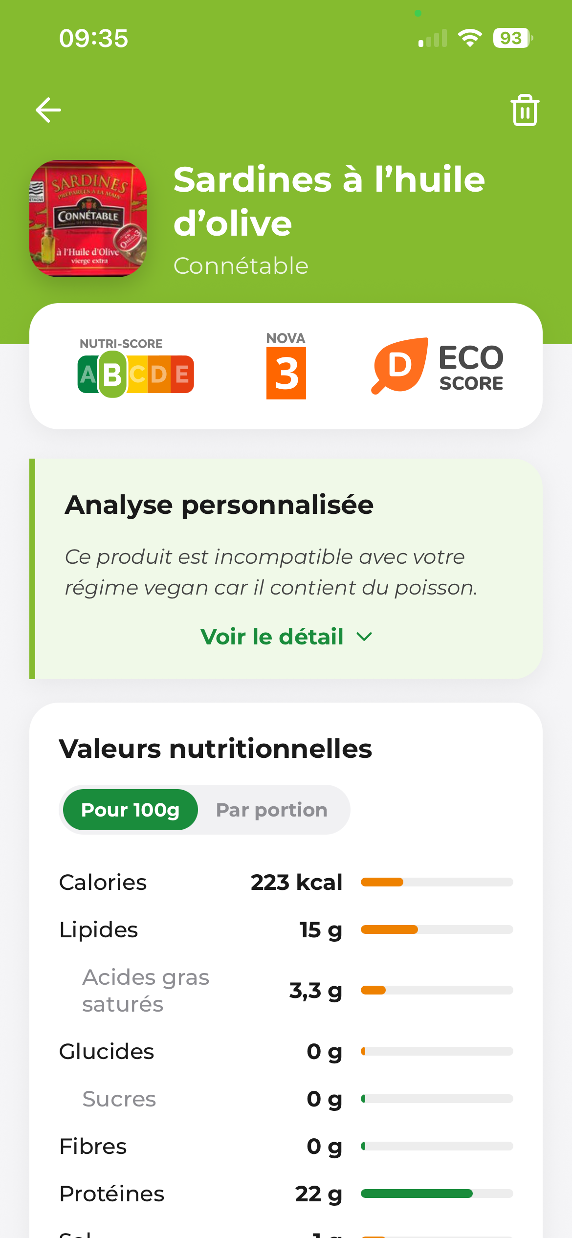Aperçu de l’app Nutri Score Scan